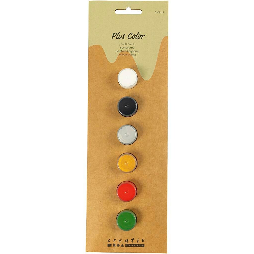 Plus Color Hobbymaling, julefarver, 6x5ml - 1 pakke