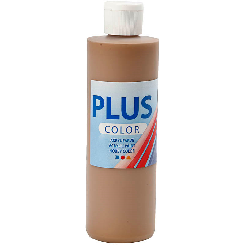 Plus Color hobbymaling, light brown, 250ml