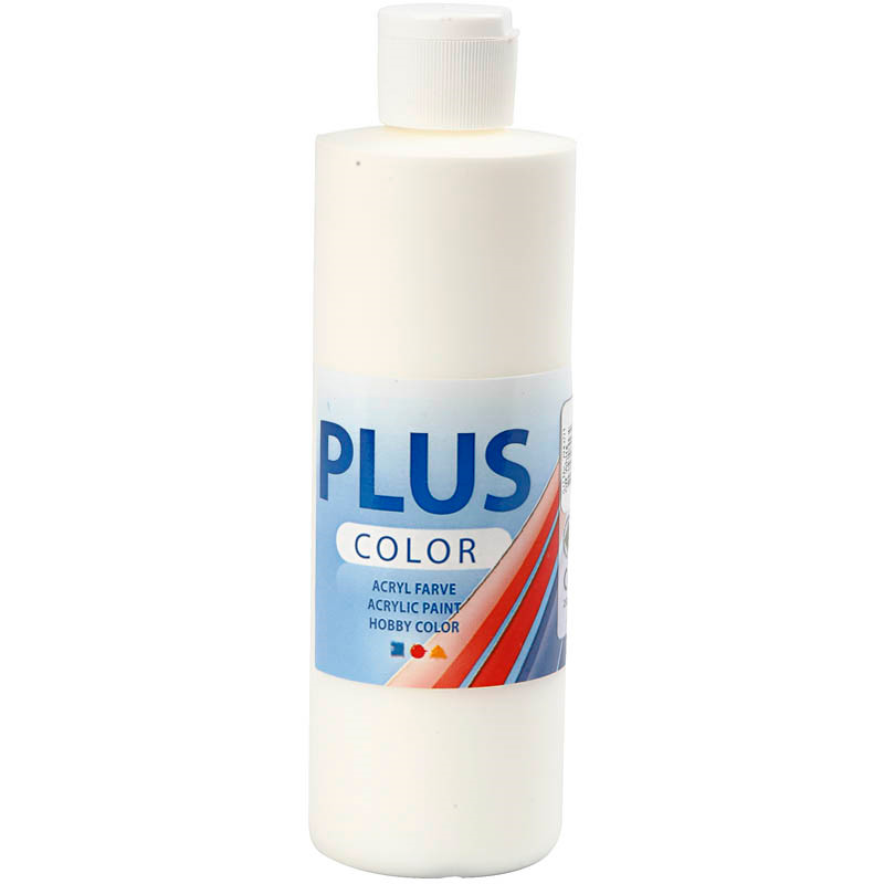 Plus Color hobbymaling, off white, 250ml