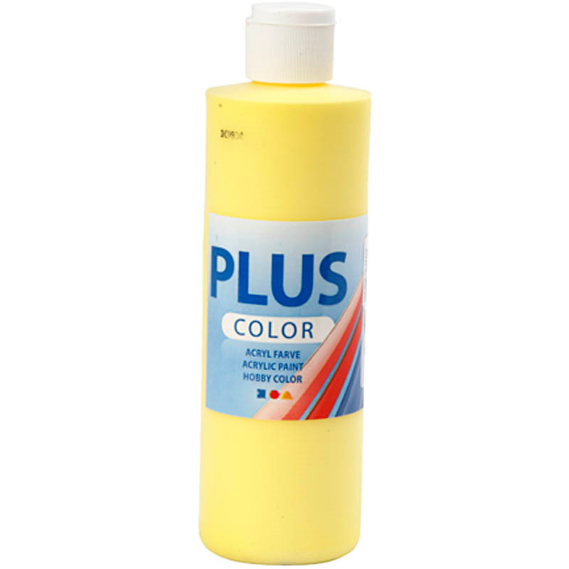 Plus Color hobbymaling, primary yellow, 250ml