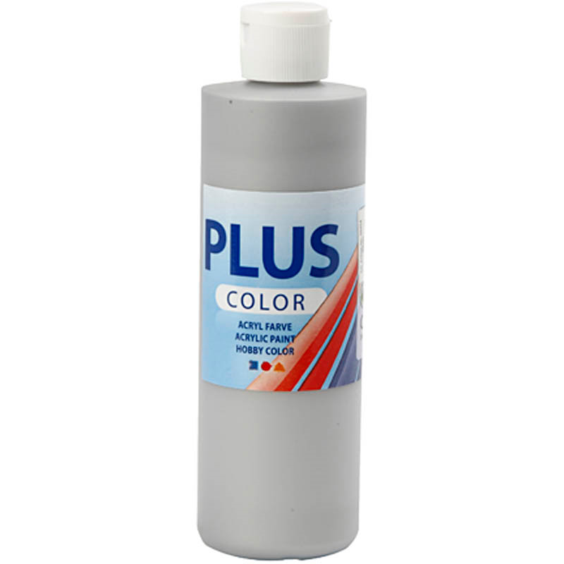 Plus Color hobbymaling, silver, 250ml