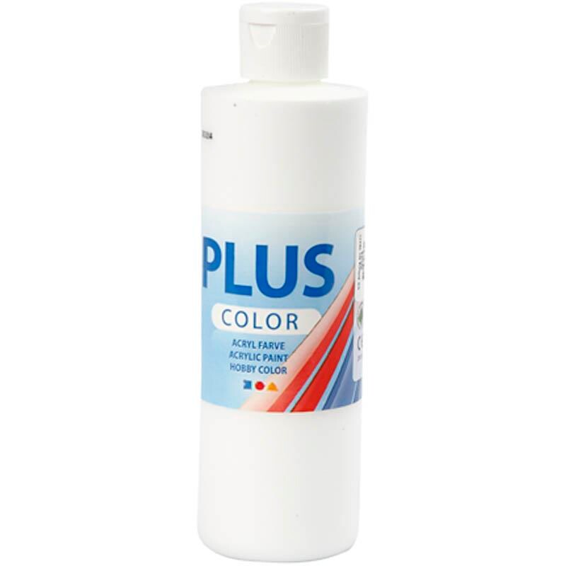 Plus Color hobbymaling, white, 250ml