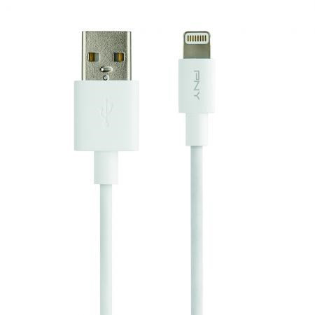 iPhone oplader kabel - PNY Lightning til USB - Hvid - 3 m