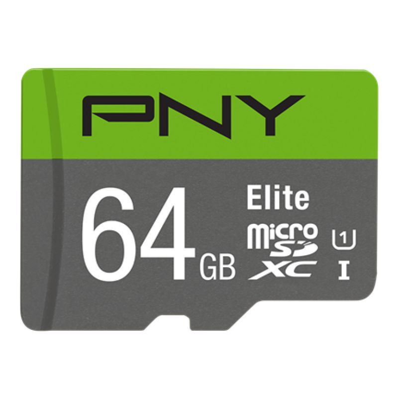 Micro SD kort 64GB PNY Micro SDXC Elite Class 10 med adapter