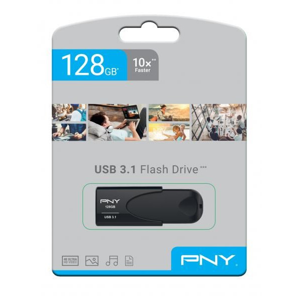 USB stik - PNY Attache 4 USB 3.1 - 128GB - Sort
