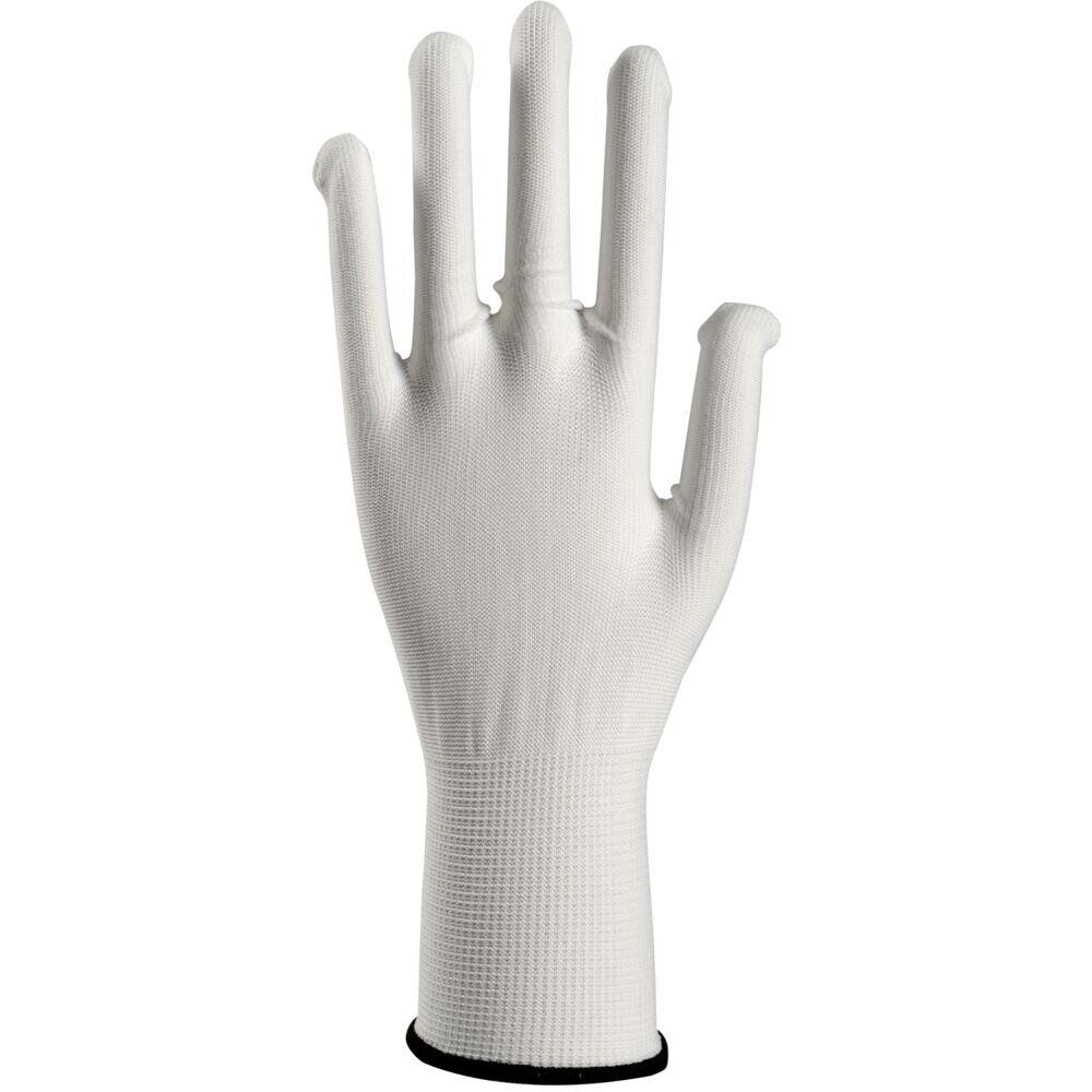 Polyesterhandske, Abena, 11, hvid, polyester, uden plastdotter - 600 par