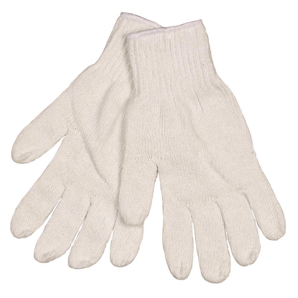 Polyesterhandsker 10 hvid polyester uden dotter - 12 par