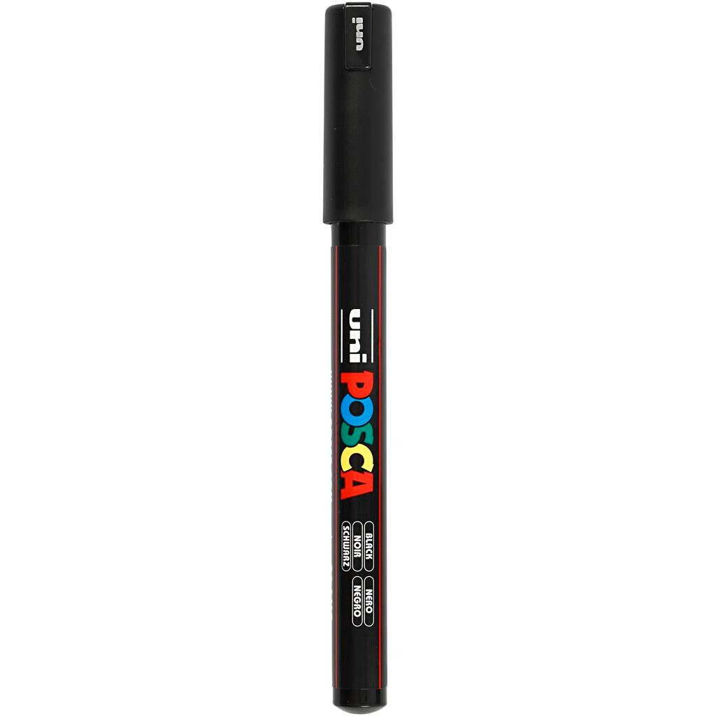 Tusch - Posca PC-1MR - 0,7 mm - Sort - Ekstra smal spids