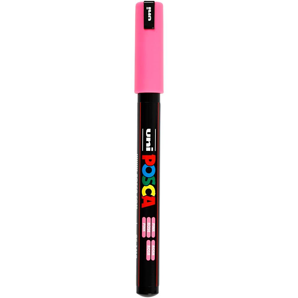Posca tusser, stregtykkelse: 0,7 mm, PC-1MR , pink, extra-fine, 1stk.