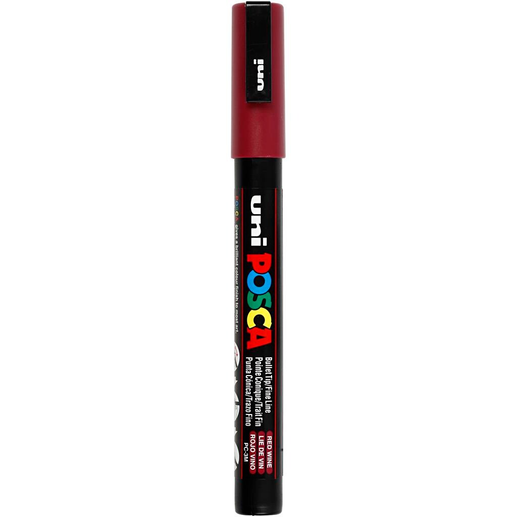 Posca tusser, stregtykkelse: 0,9-1,3 mm, PC-3M , red wine, fine, 1stk.