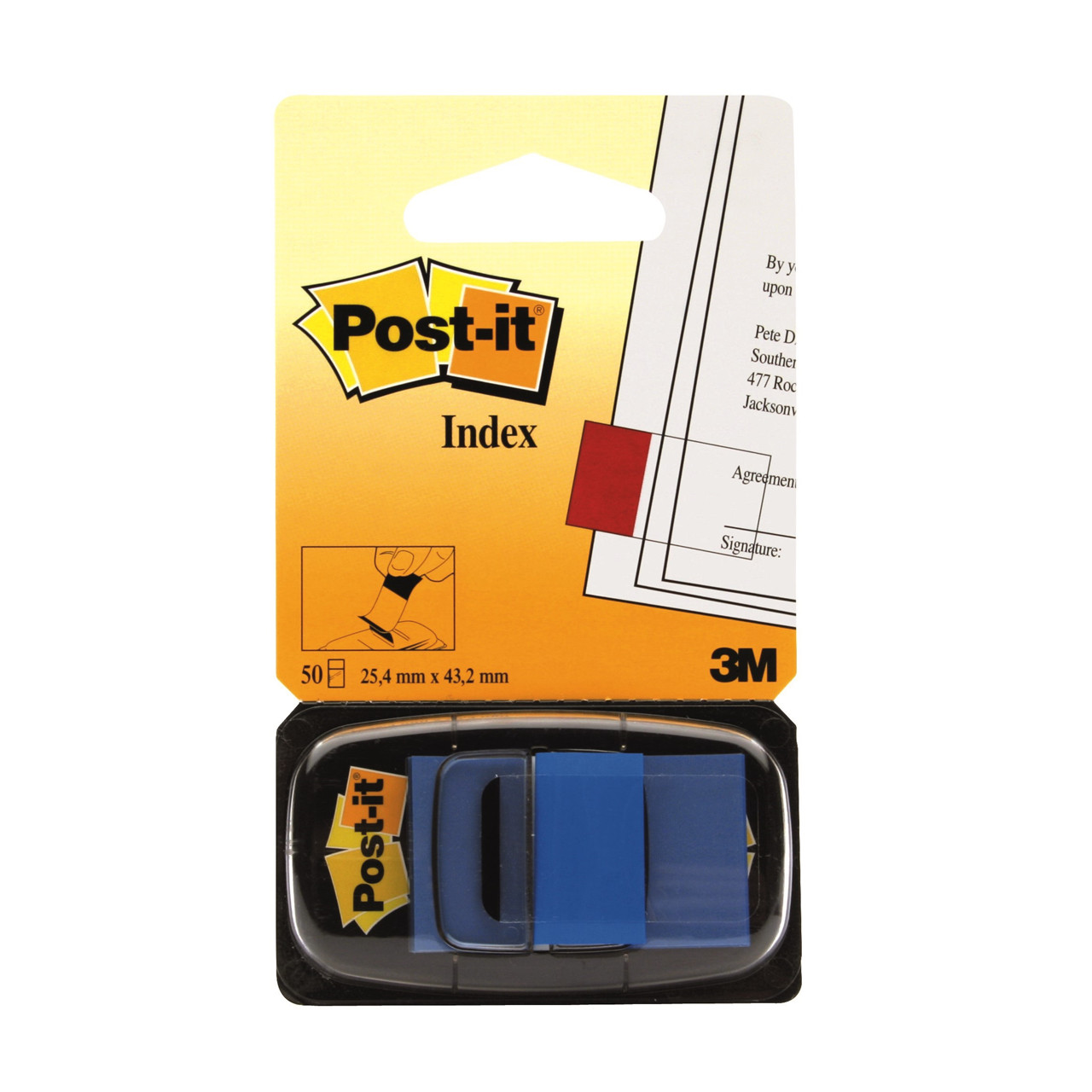 Index faner Post-it 680-2 Blå 25,4x43,2mm - 50 stk