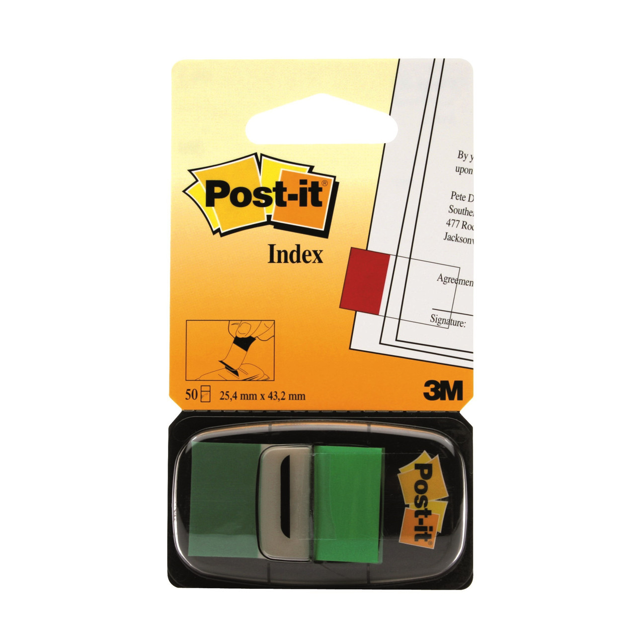 Indexfaner Post-it 680-3 Grønne 25,4x43,2mm - 50 stk