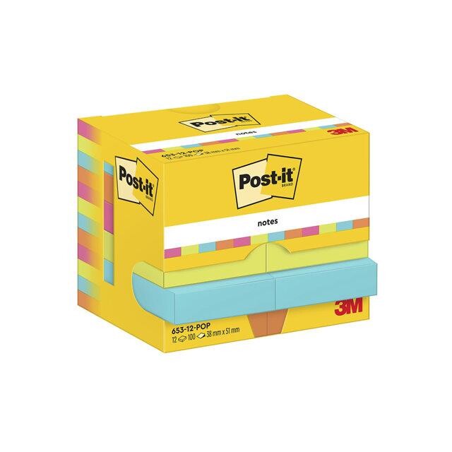 Post-it blok opbevaringsboks Poptimistic 38x51mm 12 stk