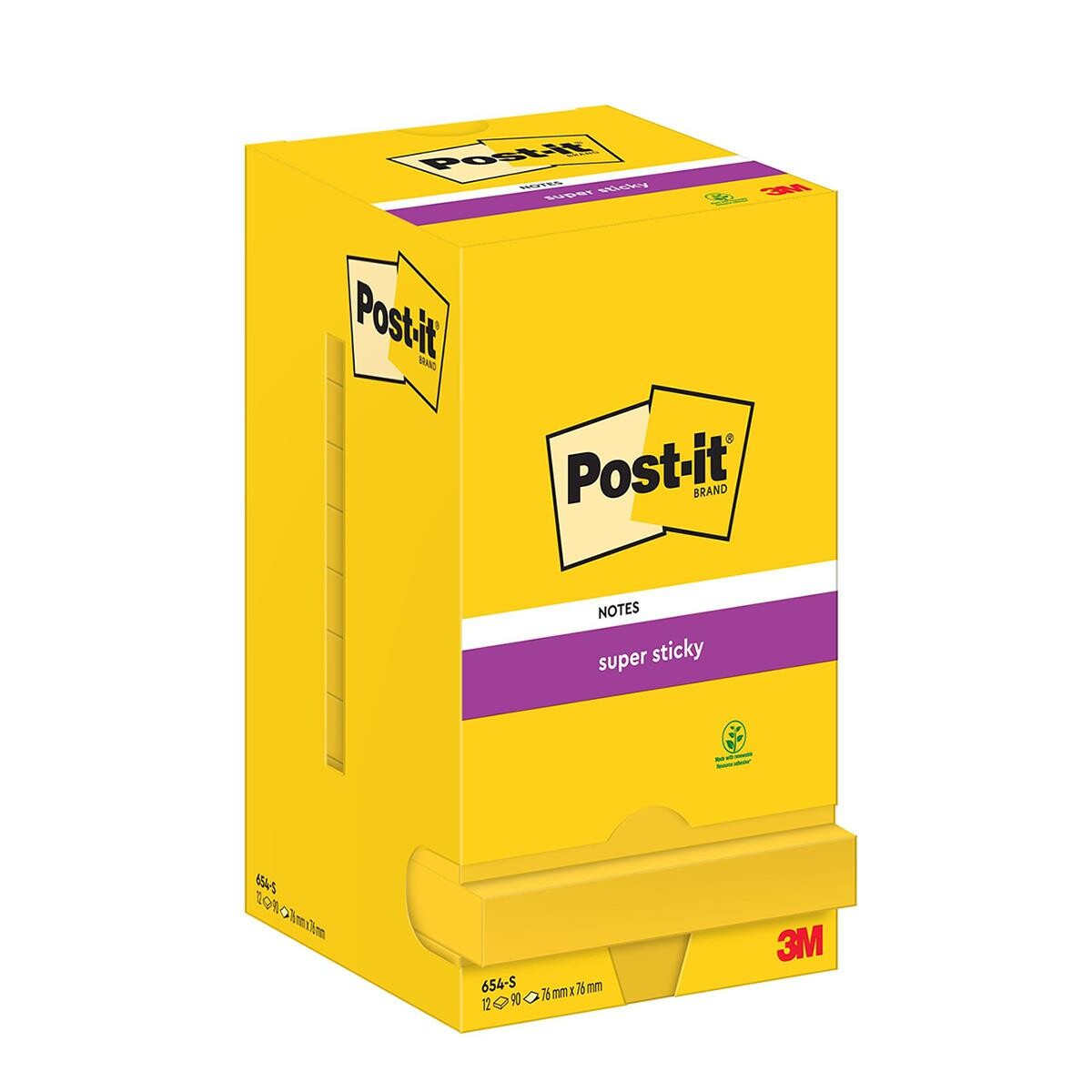 Post-it blok Super Sticky ultragul 76x76mm 12blk/pak