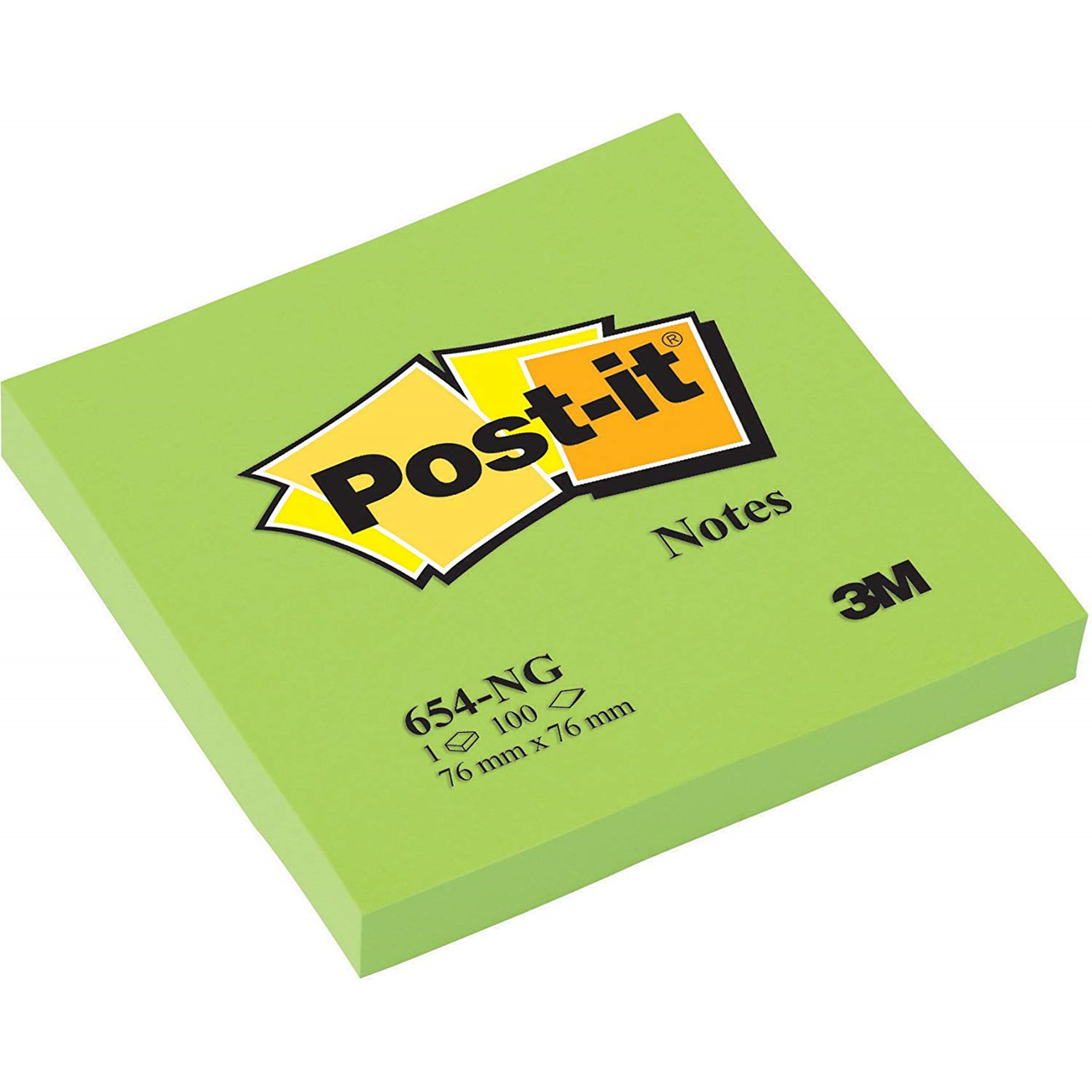 6 stk. Post-it Notes neon grøn - 76 x 76 mm