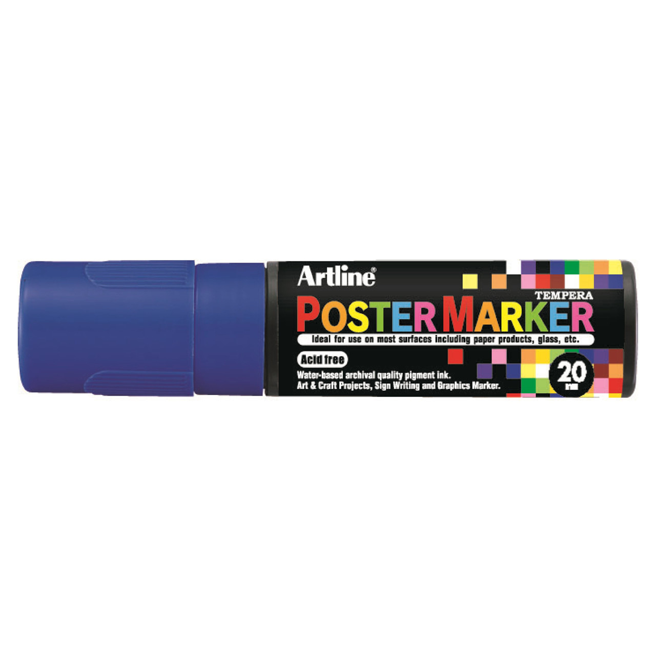 6 stk. Poster Marker Artline 20 blå