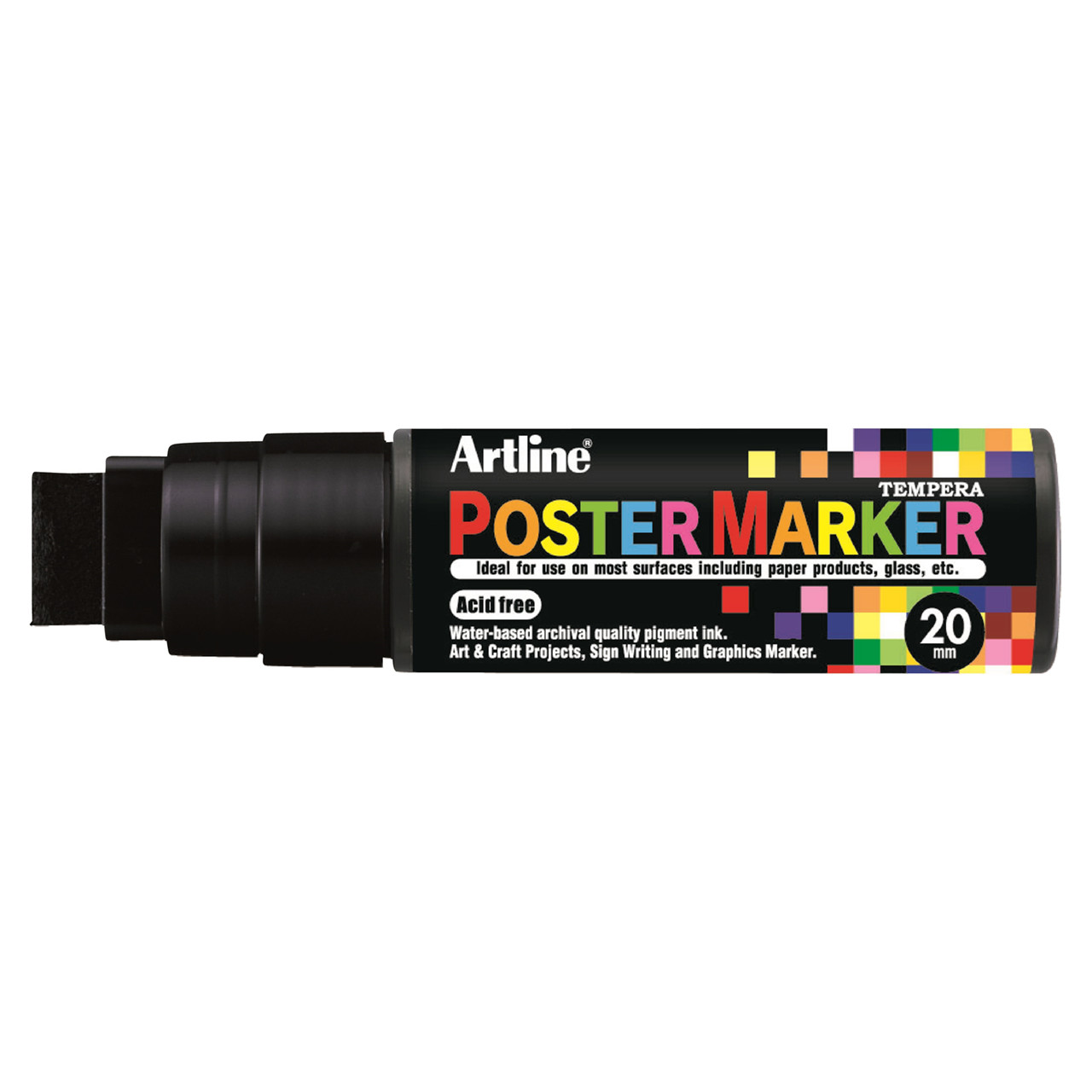 6 stk. Poster Marker Artline 20 sort
