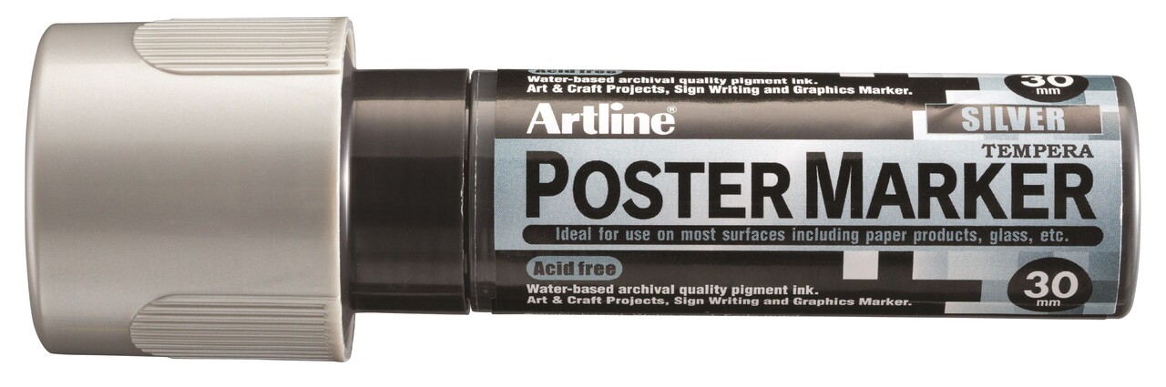 6 stk. Marker Poster Artline 30 sølv - Køb minimum 6 stk.