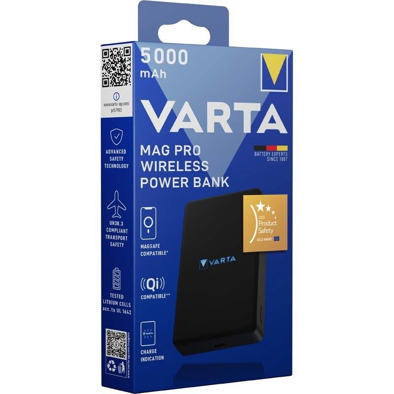 Powerbank, Varta, sort - 5000 mAh