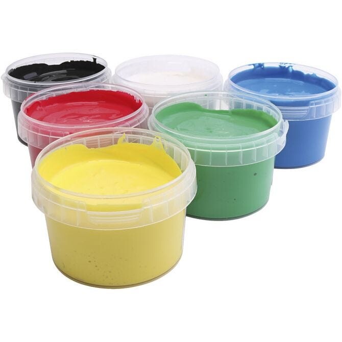 Fingermaling - PRIMO 250 ml - Ass. farver - 6 stk