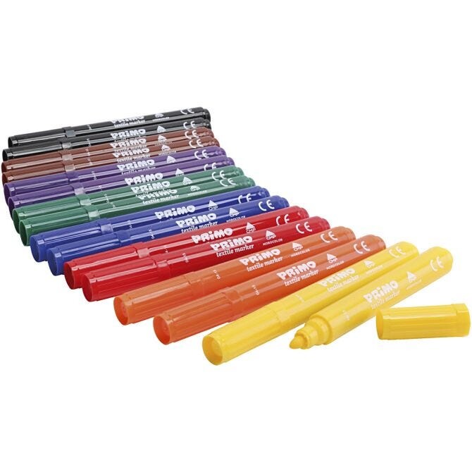 Tekstiltuscher PRIMO, ass. farver, 12x8 stk