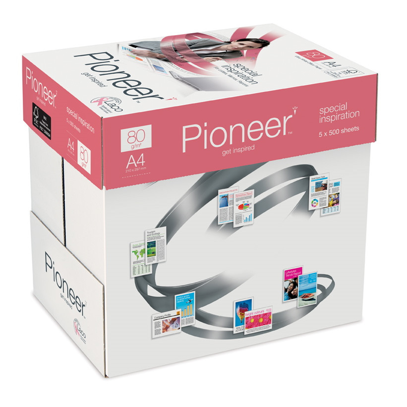 Printerpapir - Pioneer - A4 - 80 g/m² - Hvid - 2500 ark