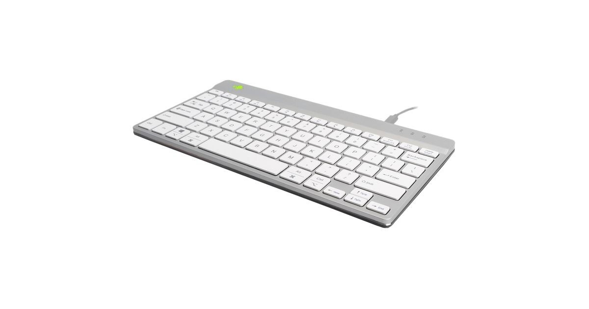 Tastatur - R-Go Compact Break - Ergonomisk - Kablet - Hvid - QWERTY (Nordisk)