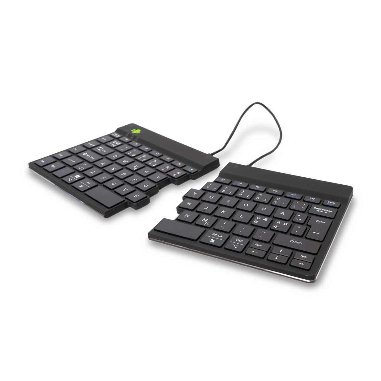 Trådløst Tastatur - R-Go Split Break - Sort - Ergonomisk - Nordic layout