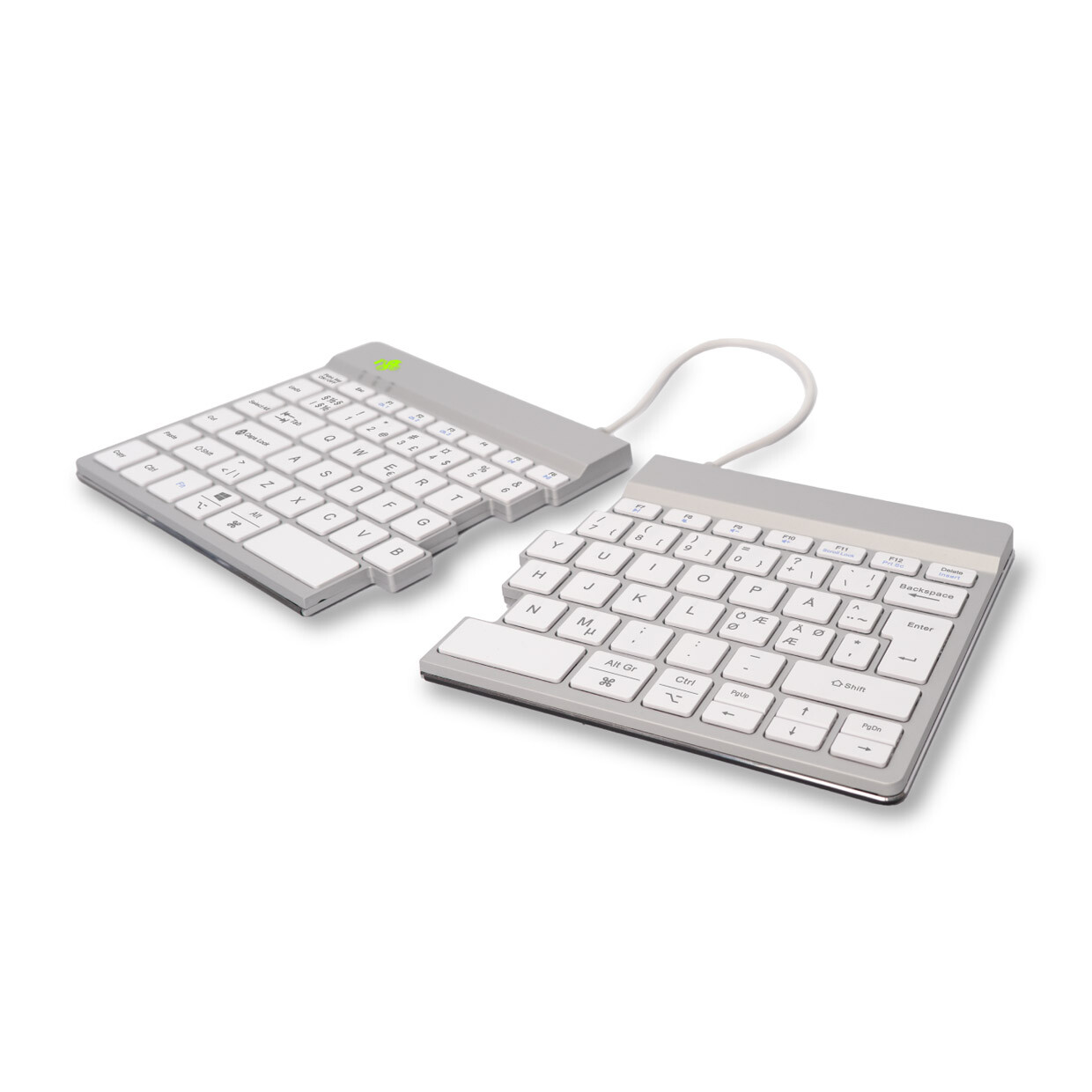 Trådløst tastatur ergonomisk R-Go Split Break White Nordic