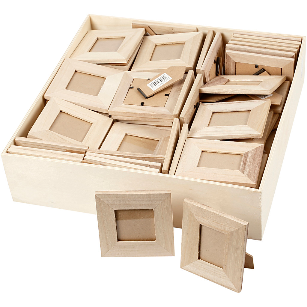 Billedrammer - størrelse 10 x 10 + 9 x 11 cm kejsertræ | 80 stk.