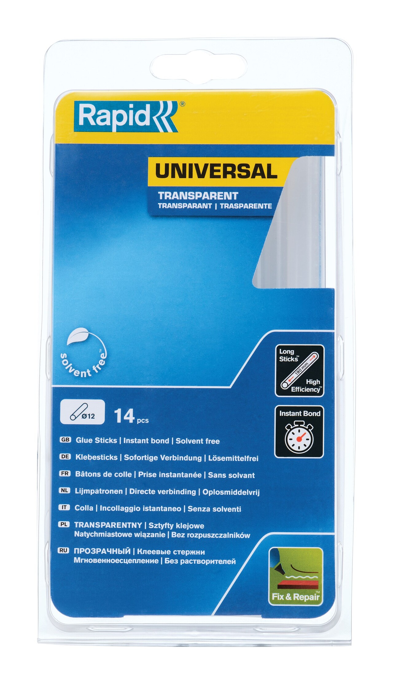 Limstænger - Rapid - Ø12 x 190 mm - 250 g - Multi Purpose - 14 stk