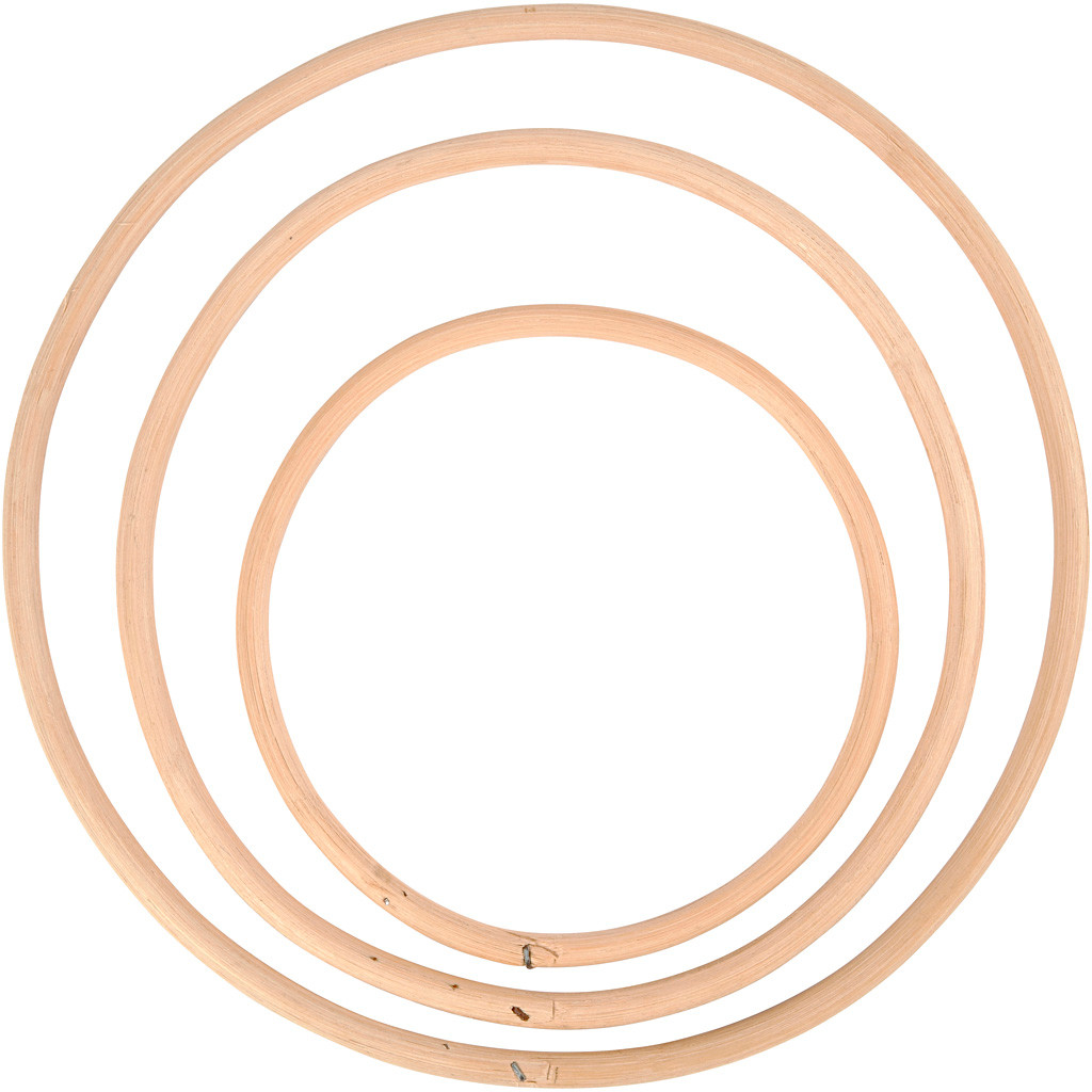 Rattan ring, diam. 15,3+20,3+25,5 cm, natur, 3stk.