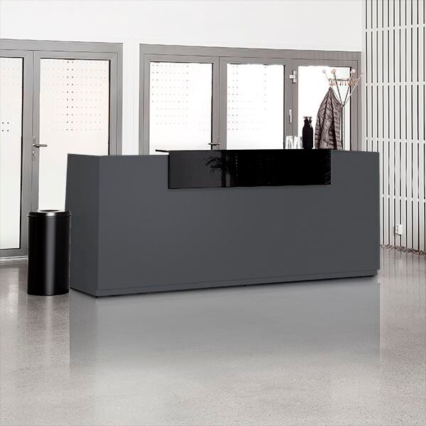 Receptionsdisk, DNA Antracit 2600 mm, Hæve-sænkebord