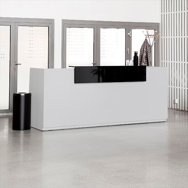 Receptionsdisk DNA Lys grå 2600 mm, Fast bordplade