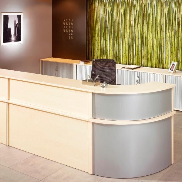Receptionsoverdel - Ekoflex 1400 mm - birk - modul til receptionsmøbler