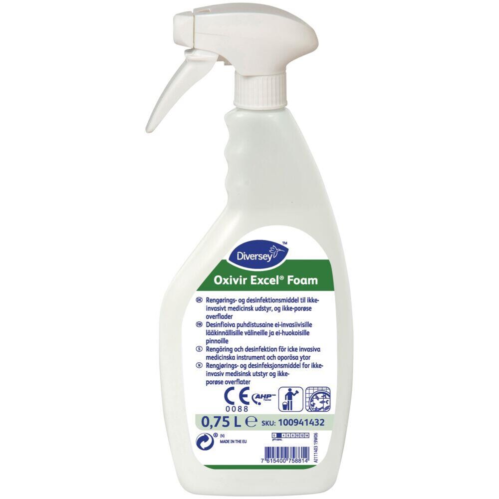 Rengørings- og desinfektionsmiddel - Diversey Oxivir Excel 750ml - Med skumdyse - 6 stk