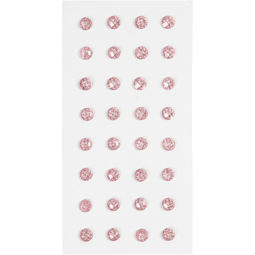 Rhinsten, rosa, diam. 8 mm, 32stk