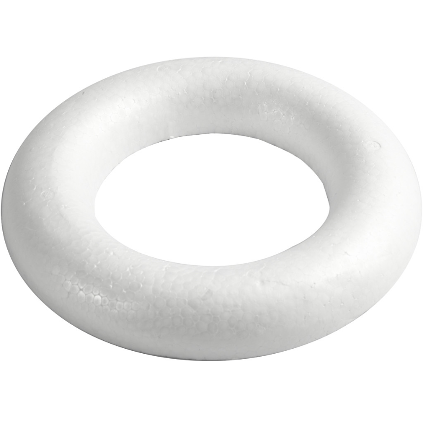 Ring - Styropor - Hvid - Ø 25 cm - Tykkelse 30 mm - 1 stk.