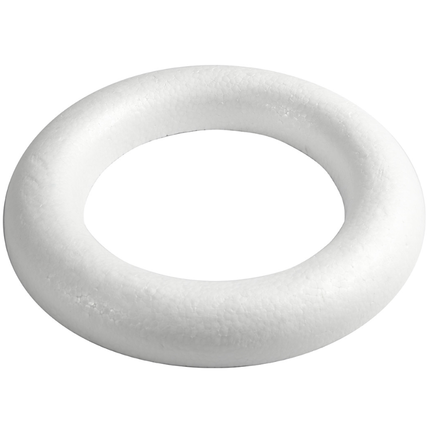 Ring med flad bagside udvendige mål 35 cm tykkelse 46 mm hvid | flamingo