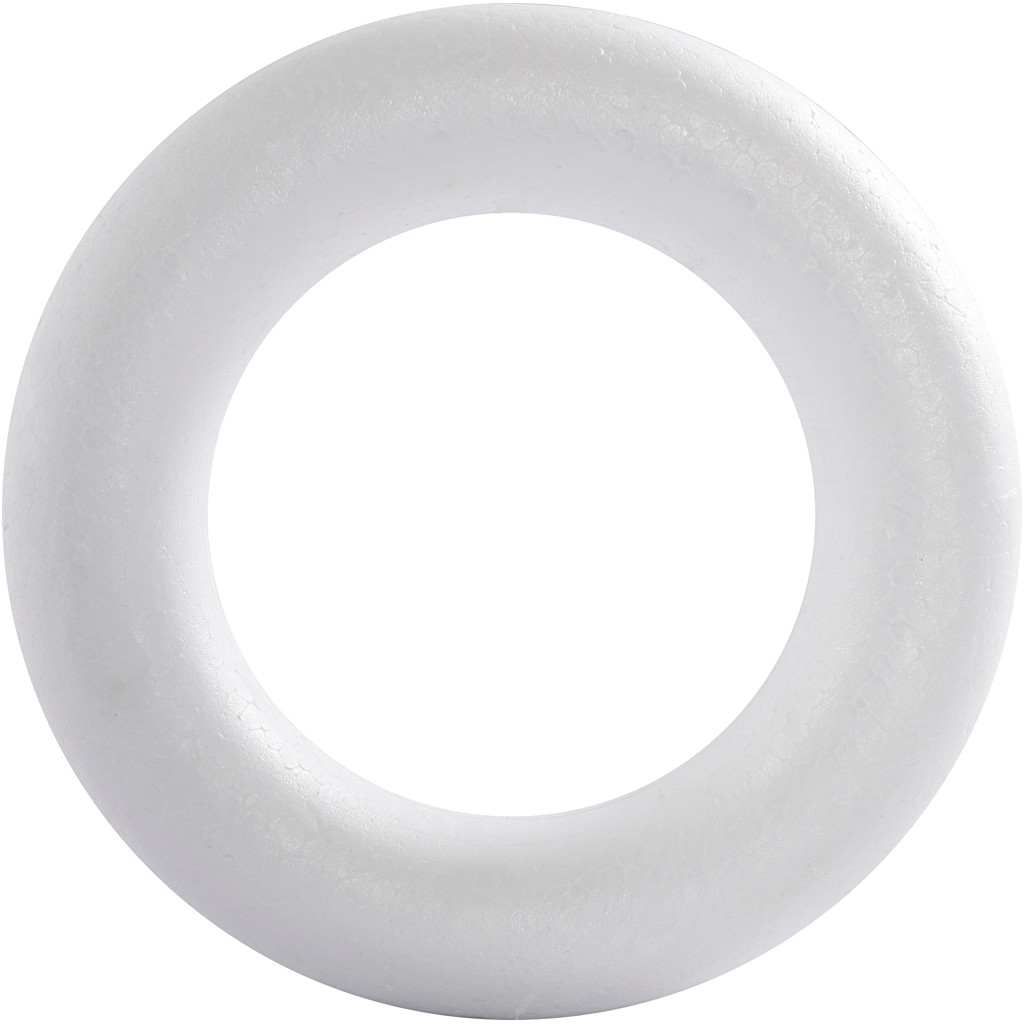 Ring, udv. mål 35 cm, tykkelse 6,5 cm, hvid, 1stk.