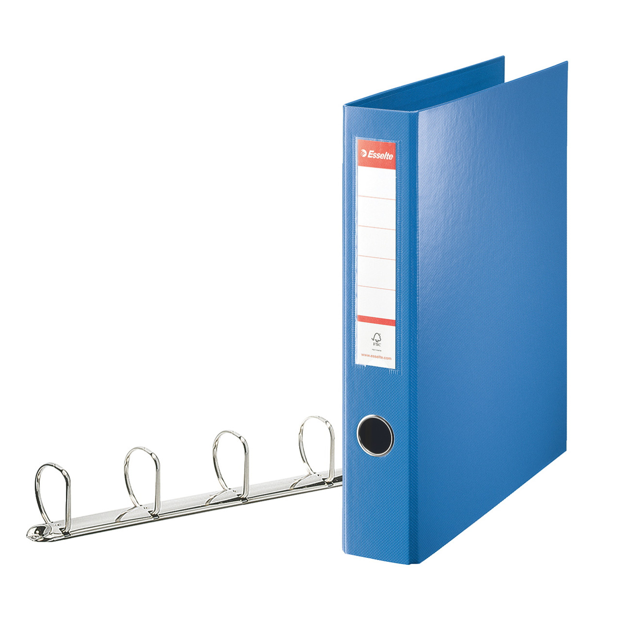 Ringbind blå A4 Maxi med 4 D-ringe og 60 mm ryg - Esselte 82405 - 12 stk