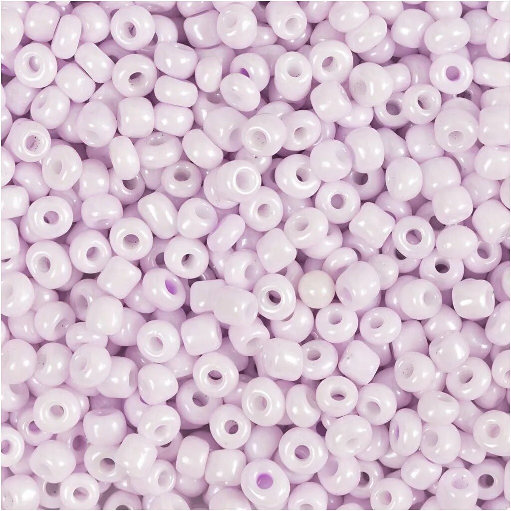 Rocaiperler diam. 3 mm str. 8/0 hulstr. 0,6-1,0 mm soft rosa 25 g pr pakke