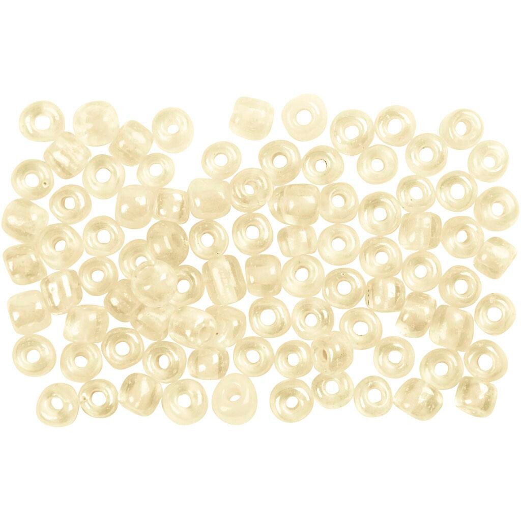 Rocaiperler elfenben diam. 3 mm str. 8/0 hulstr. 0,6-1,0 mm 500 g/ 1 pk.