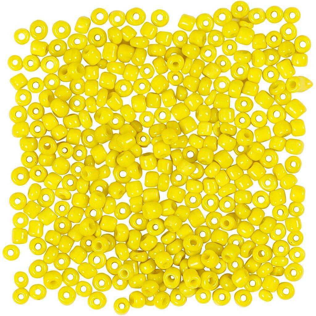 Rocaiperler gul diam. 3 mm str. 8/0 hulstr. 0,6-1,0 mm 25 g/ 1 pk.