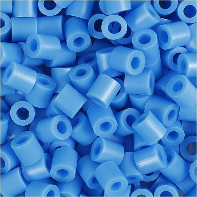 Rørperler Nabbi blå (32238) str 5x5 mm hulstr 2,5 mm medium 6000 stk|1 pk