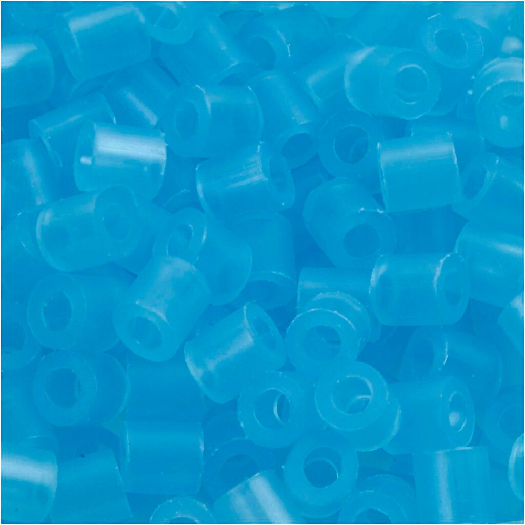 Rørperler størrelse medium 5 x 5 mm - hulstr. 2,5 mm - blå neon (29) - 1100 stk.