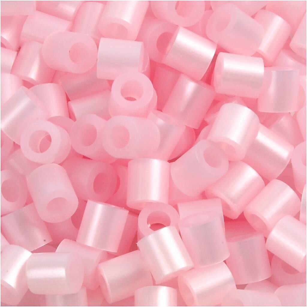 Rørperler størrelse medium 5 x 5 mm - hulstr. 2,5 mm - rosa perlemor (26) - 1100 stk.