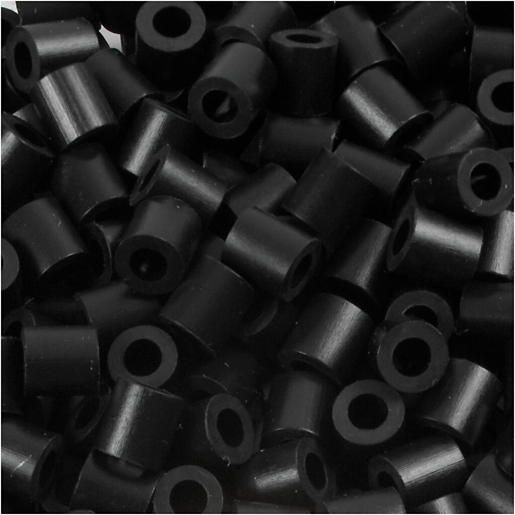 Rørperler - str. 5 x 5 mm - hulstørrelse 2,5 mm - sort (1) - medium - 1100 stk.