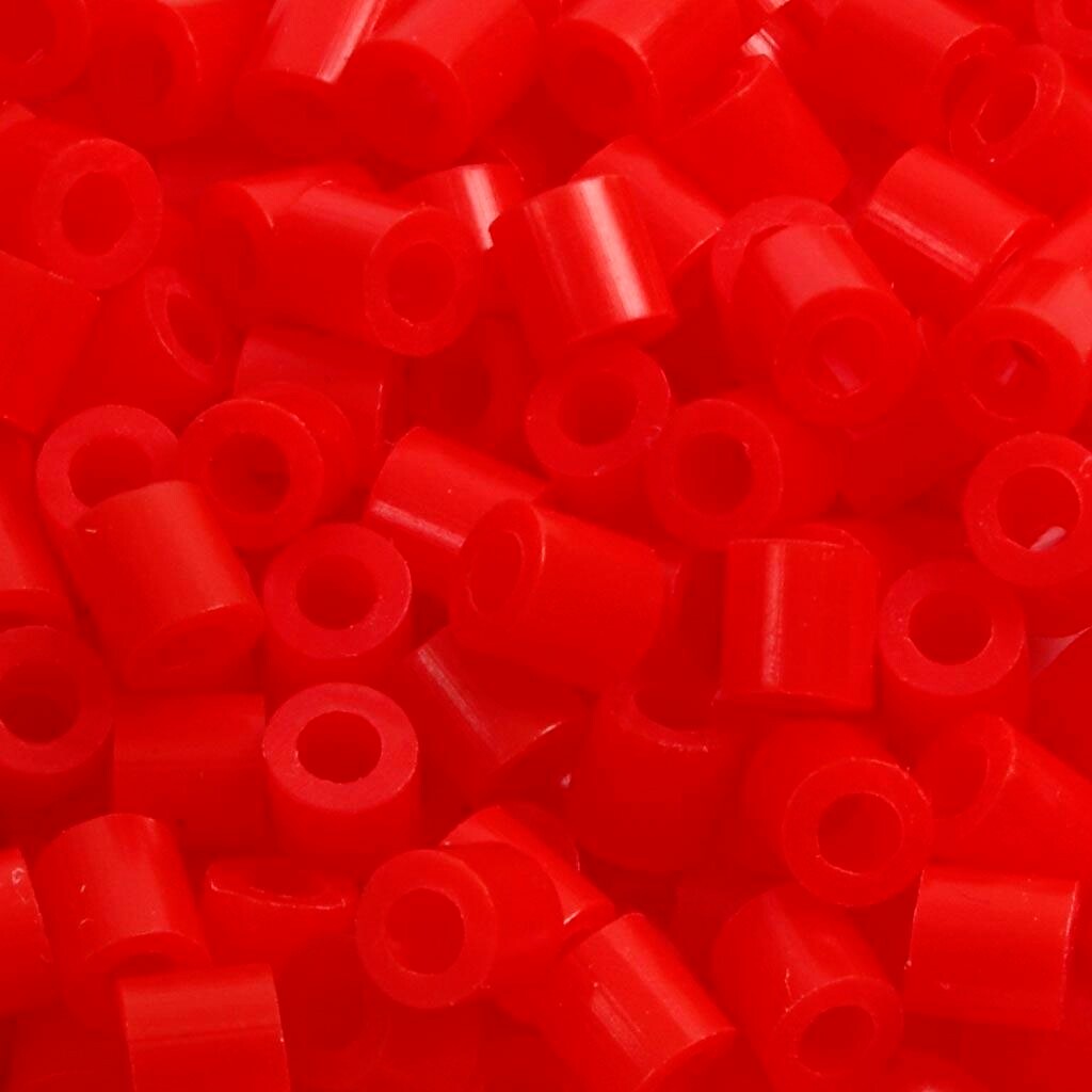 Rørperler, str. 5x5 mm, hulstr. 2,5 mm, medium, lys rød (32225), 6000 stk./ 1 pk.