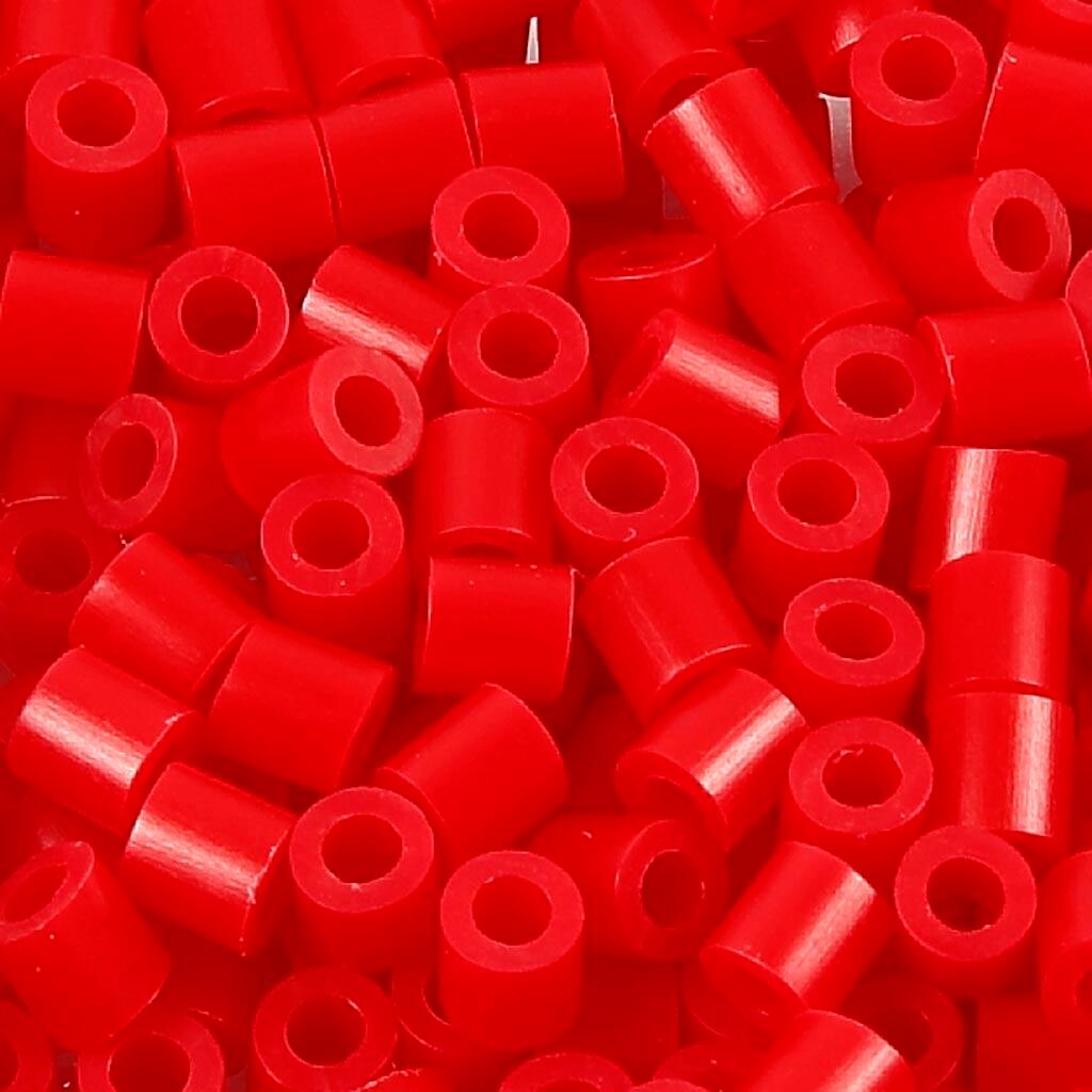 Rørperler, str. 5x5 mm, hulstr. 2,5 mm, medium, rød (32231), 6000 stk./ 1 pk.